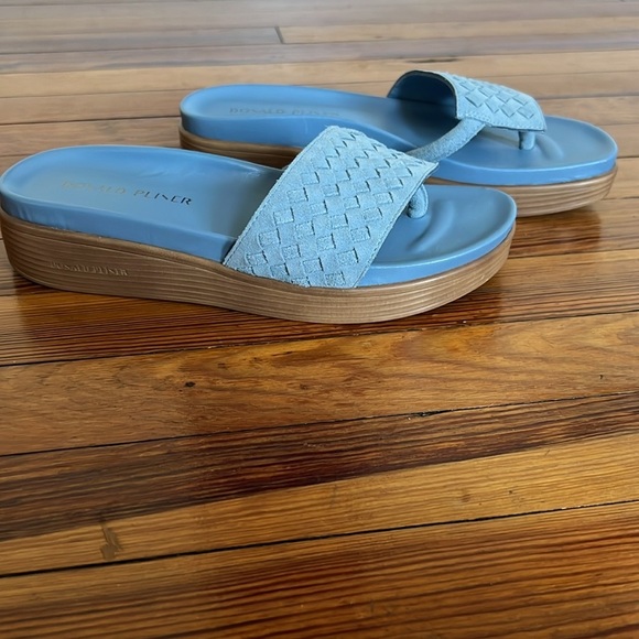 Donald Pliner Fifi BlueWoven Suede Platform Slide Sandals Size 8 - Picture 5 of 12